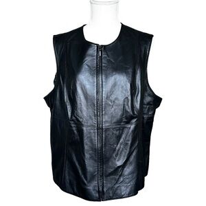 Lord & Taylor 100% Leather Full Zip Vest Top Size 2X